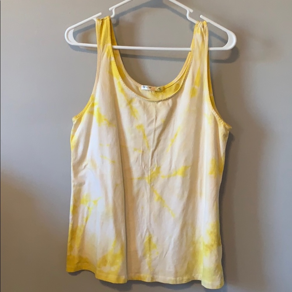 Yellow tie dye tank top